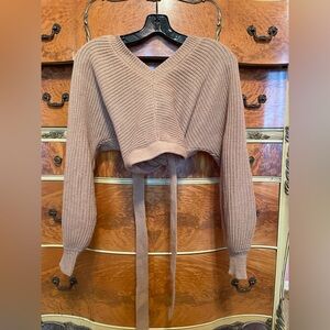 Women's Tan Open Back Sweater